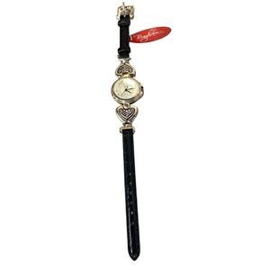 NWT Bingham Silver Tone and Genuine Leather Women's Watch